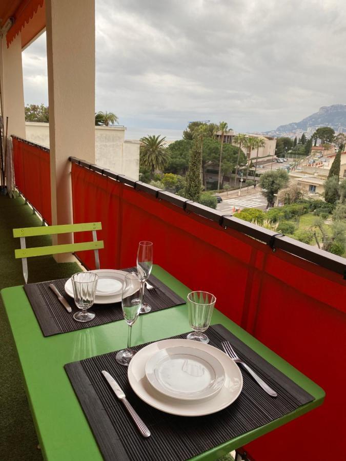 Charmant 2 Pieces Vue Sur Mer Et Monte-Carlo A Roquebrune Cap Martin Bagian luar foto